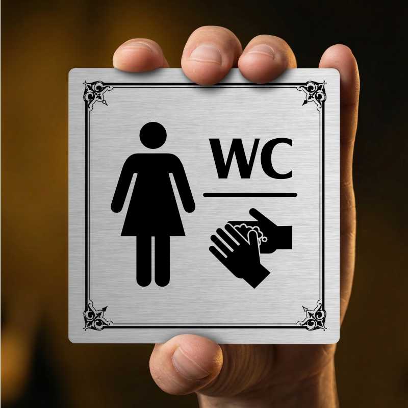 WC ženy, 100x100mm, zlatá, Nevada